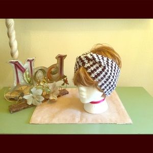 HAND MADE Crocheted Houndstooth Twisted Headband